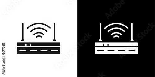 internet router icon logo set vector