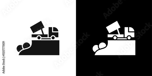 Landfill Site icon logo set vector