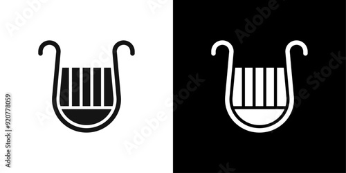 Lyre icon logo set vector