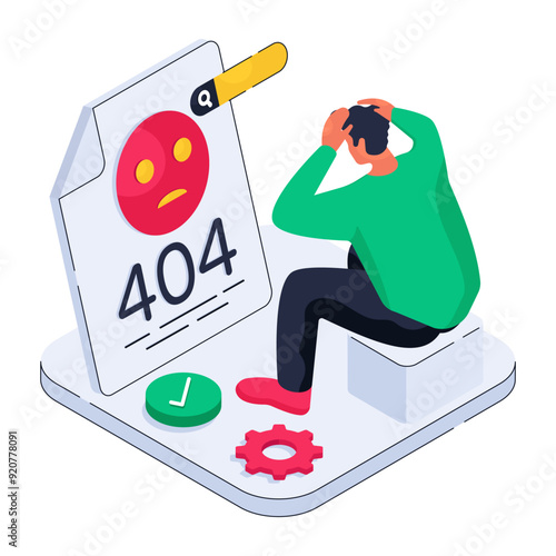         A creative design vector of page not found 

