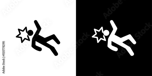 man fall down icon logo set vector