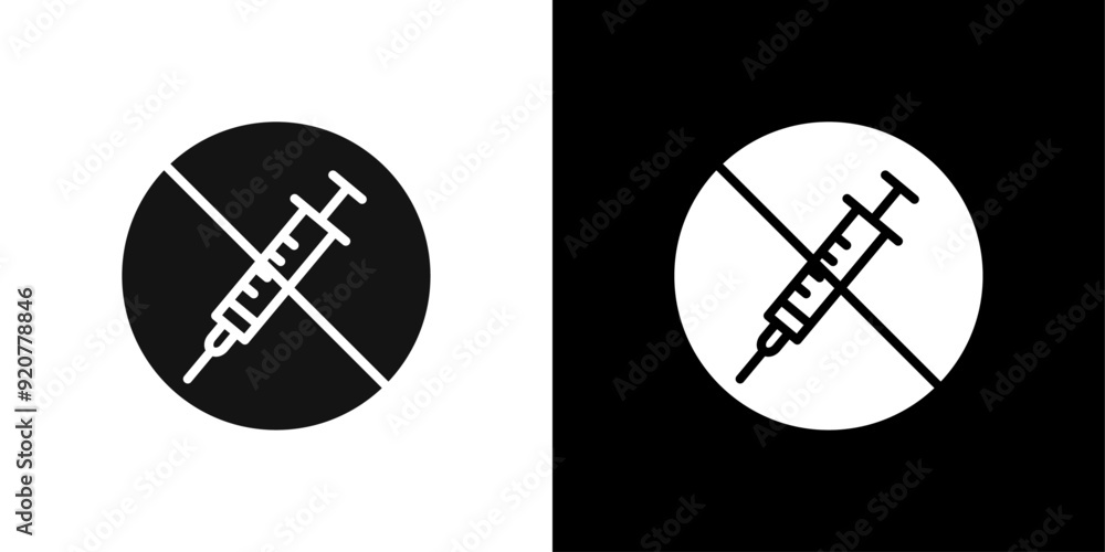 No vaccine icon logo set vector No vaccine icon logo set vector