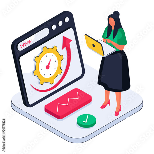 Modern design illustration of web speed optimization 

