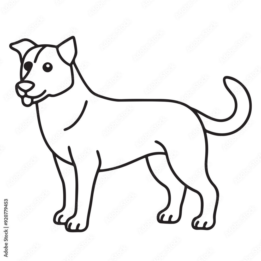 Vector black and white illustration of a sitting dog isolated on a white background. Vector black and white illustration of a sitting dog isolated on a white background.