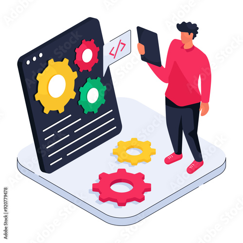 A unique design illustration of web setting 

