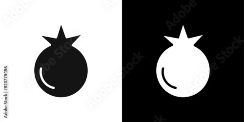 pomegranate icon logo set vector