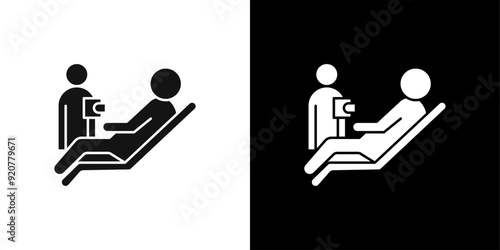 psychologist and patient icon logo set vector