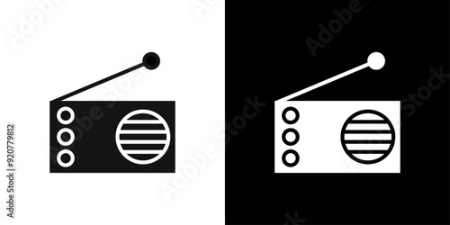 radio icon logo set vector