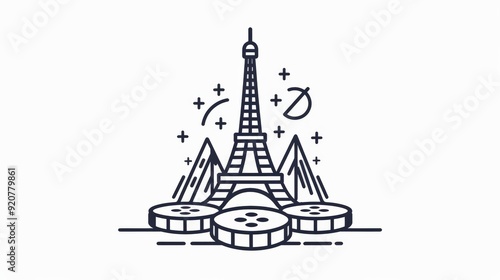 Wallpaper Mural This image combines the Eiffel Tower with poker chips and abstract elements, symbolizing a blend of games, speculation, and urban vibrancy in the year 2024. Torontodigital.ca