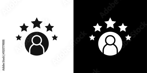 Rating employee icon logo set vector
