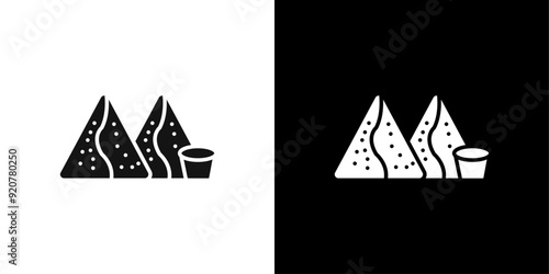 samosa icon logo set vector