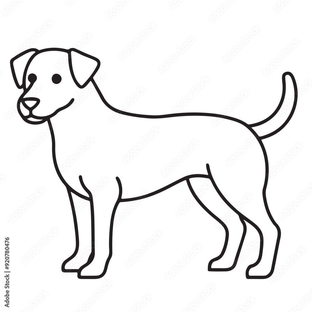 Vector black and white illustration of a sitting dog isolated on a white background. Vector black and white illustration of a sitting dog isolated on a white background.