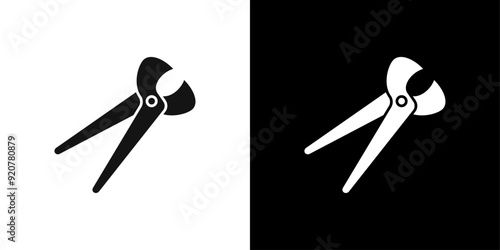 Steel nippers tool icon logo set vector