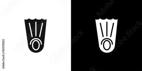 Swimming flippers icon logo set vector