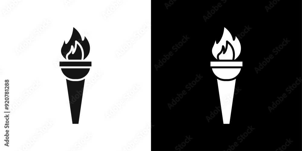 Torch flame icon logo set vector Torch flame icon logo set vector