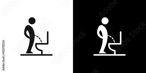 Toilet urinate icon logo set vector