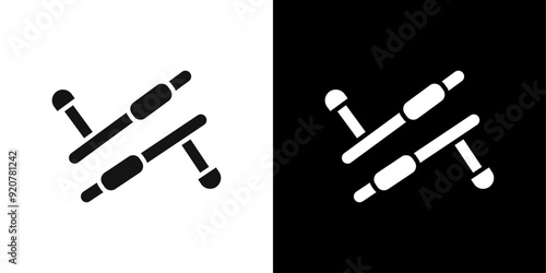 tonfa icon logo set vector