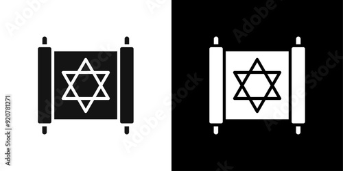 Torah icon logo set vector