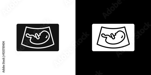 Ultrasonography icon logo set vector