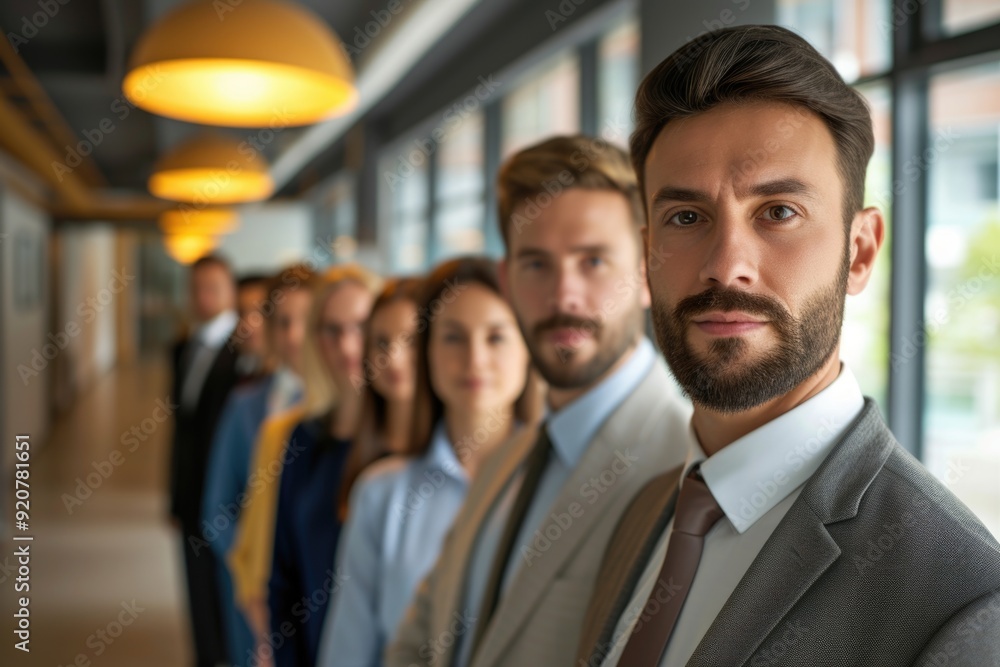 Professional group of men and women in office environment Professional group of men and women in office environment