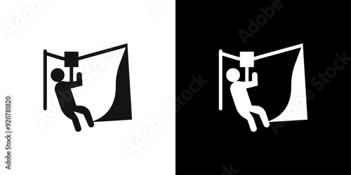 zipline icon logo set vector