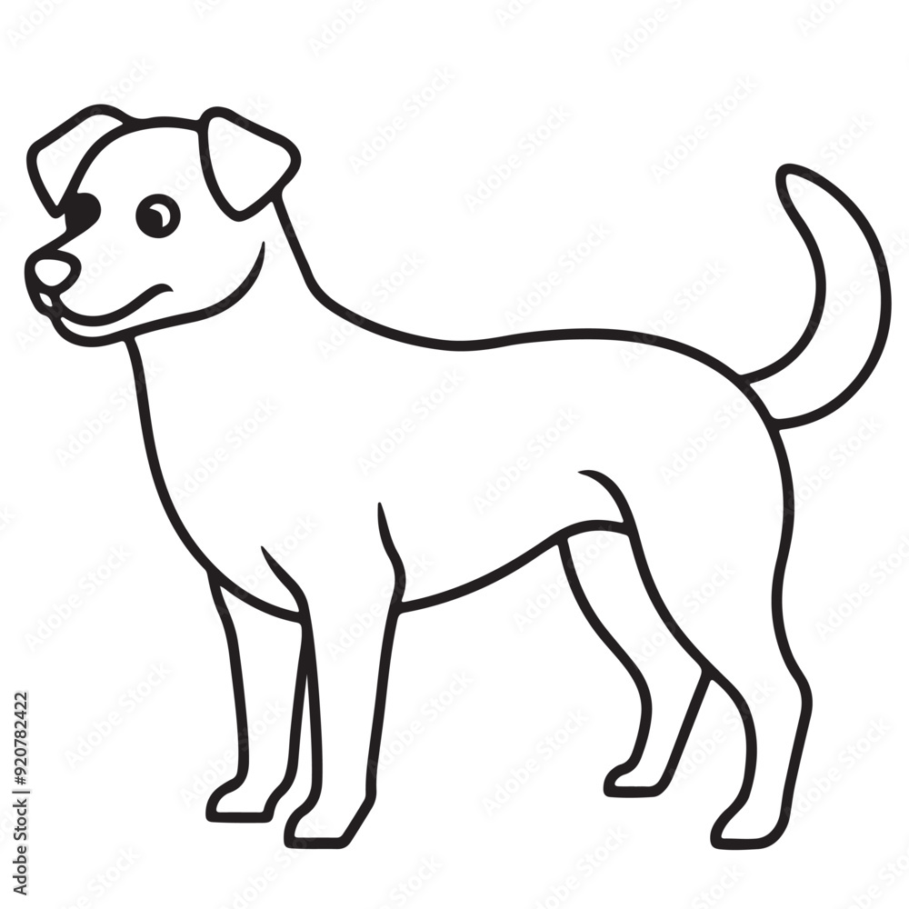 Vector black and white illustration of a sitting dog isolated on a white background. Vector black and white illustration of a sitting dog isolated on a white background.