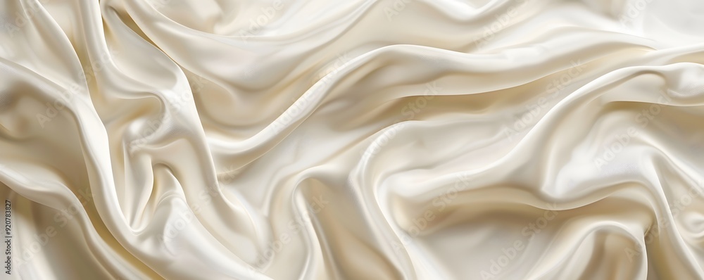 Close-up of Draped Smooth Cream-Colored Fabric Close-up of Draped Smooth Cream-Colored Fabric