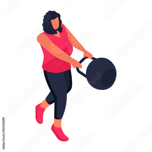 An illustration design of weightlifting 

