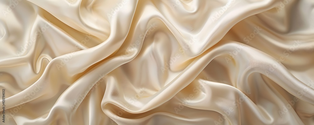 Draped Creamy White Silk Fabric Texture