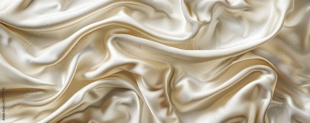 Obraz premium Draped Cream-Colored Satin Fabric
