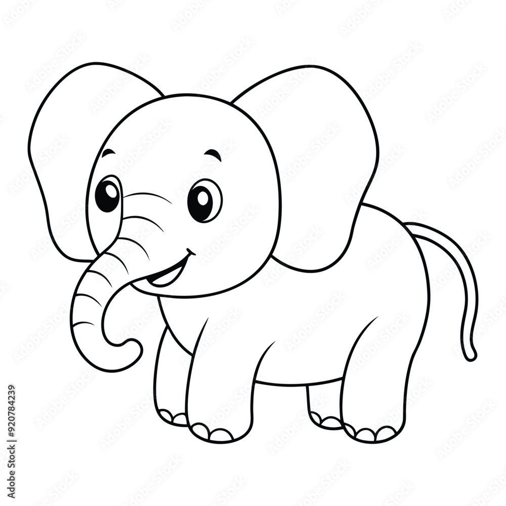 Elephant Outline Design, Elephant Clipart, Cute Baby Elephant illustration in black and white
Elephant Outline Design, Elephant Clipart, Cute Baby Elephant illustration in black and white