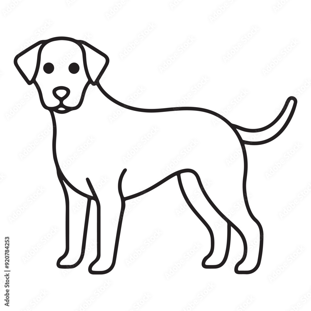 Vector black and white illustration of a sitting dog isolated on a white background. Vector black and white illustration of a sitting dog isolated on a white background.