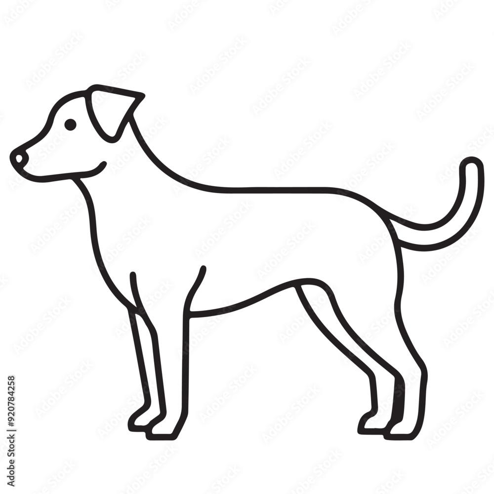 Vector black and white illustration of a sitting dog isolated on a white background. Vector black and white illustration of a sitting dog isolated on a white background.