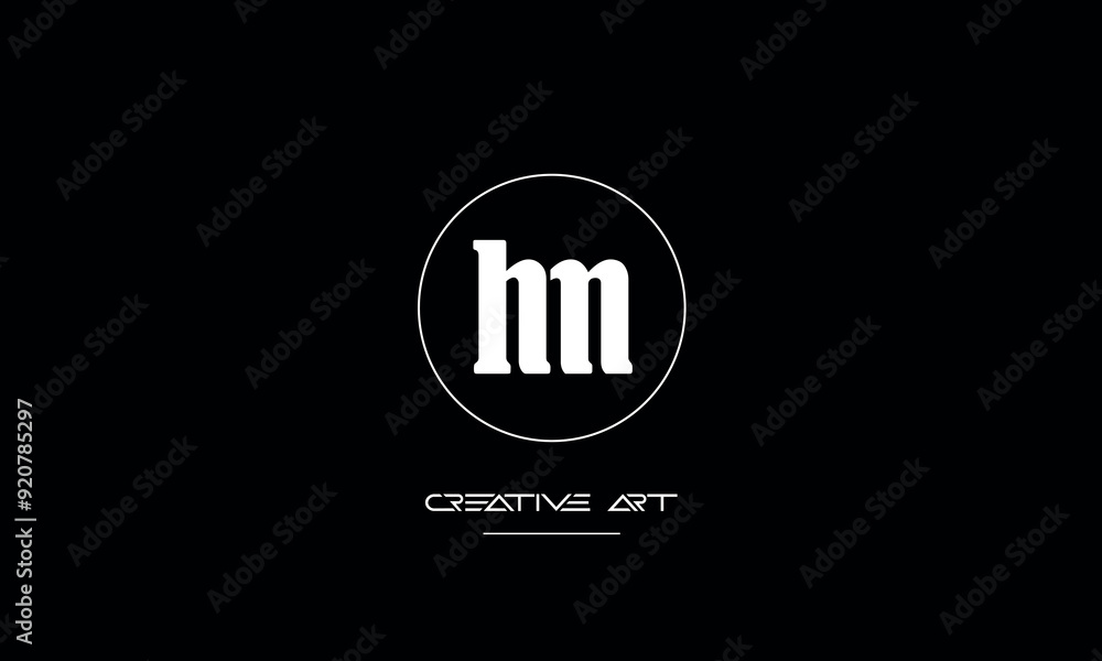 HM, MH, H, M abstract letters logo monogram HM, MH, H, M abstract letters logo monogram