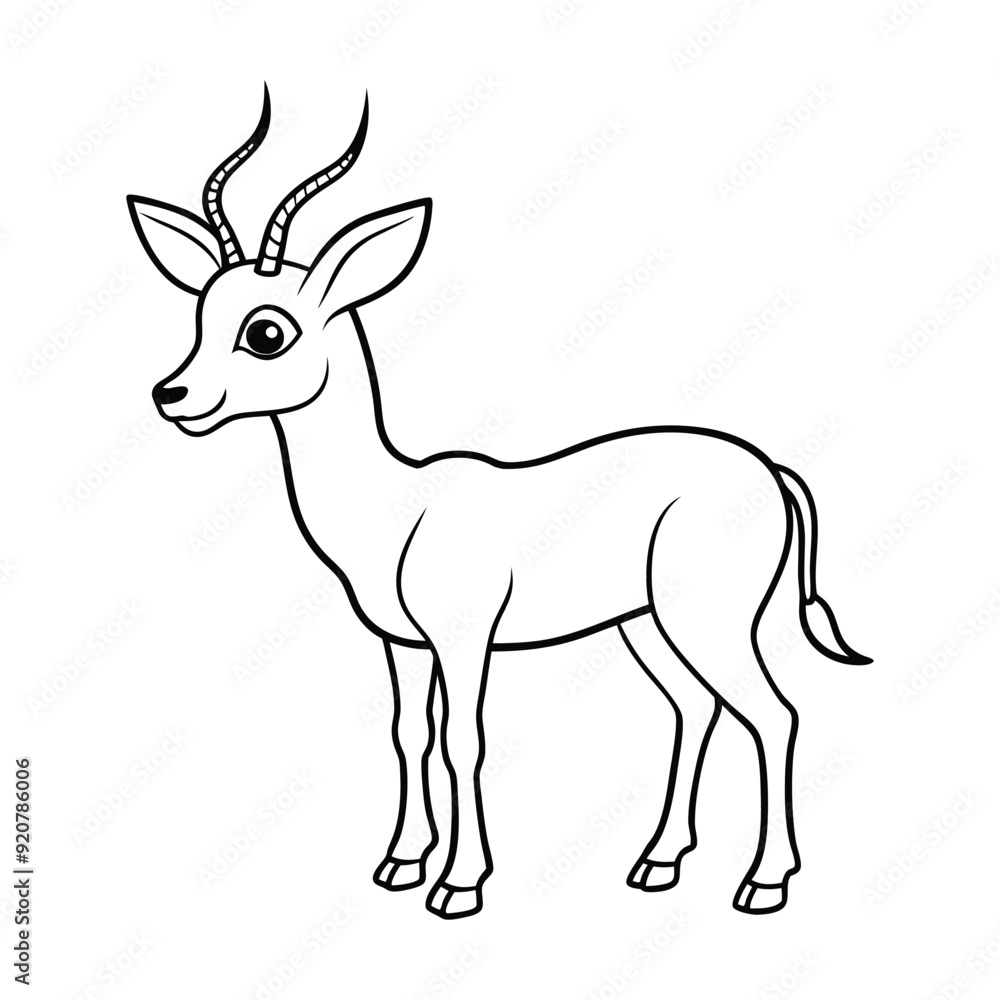 Impala Outline Design, Impala Clipart, Cute Baby Impala illustration in black and white
Impala Outline Design, Impala Clipart, Cute Baby Impala illustration in black and white