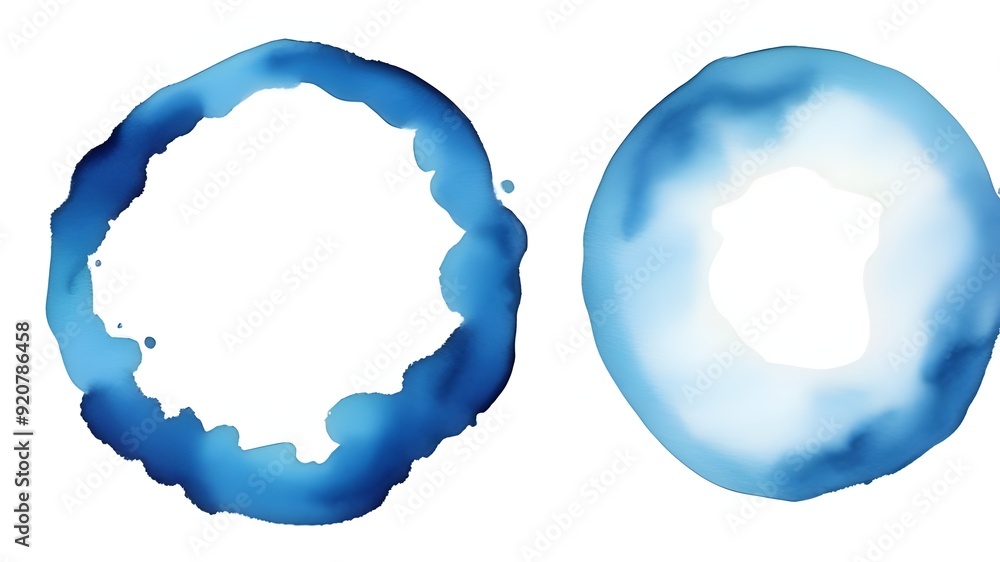 Blue watercolor ring