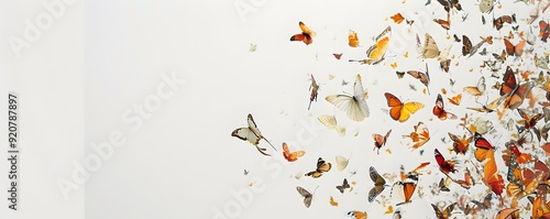 A Swarm of Colorful Butterflies in Flight photo