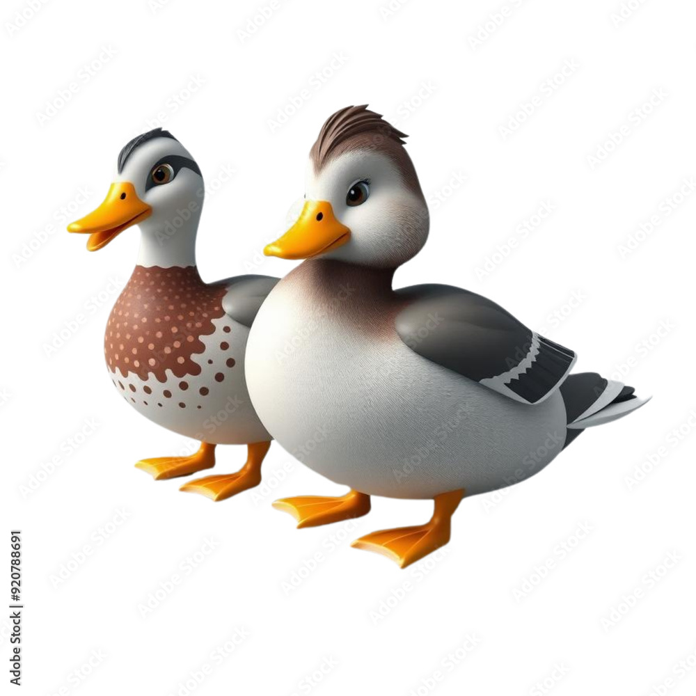 a 3d duck on Isolated transparent background png. generated with AI a 3d duck on Isolated transparent background png. generated with AI