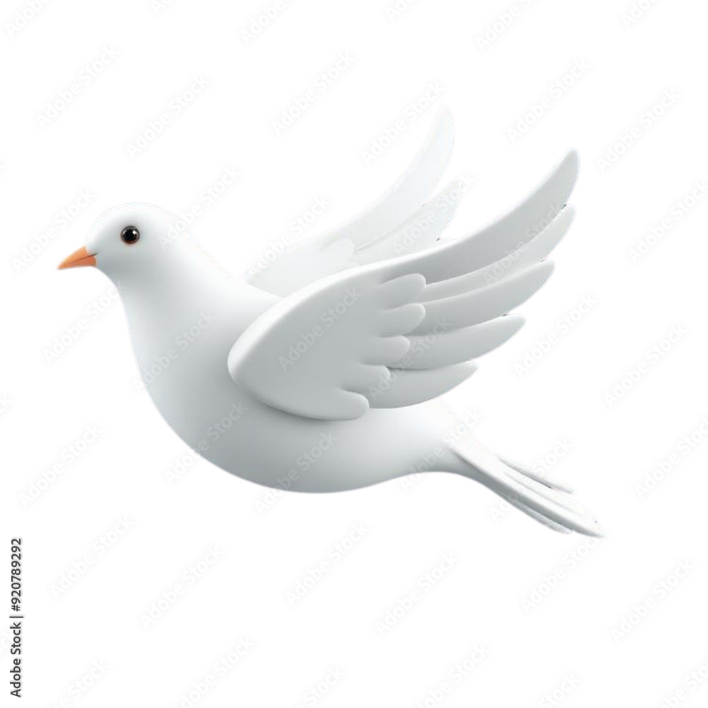 a 3d dove of peace on Isolated transparent background png. generated with AI a 3d dove of peace on Isolated transparent background png. generated with AI