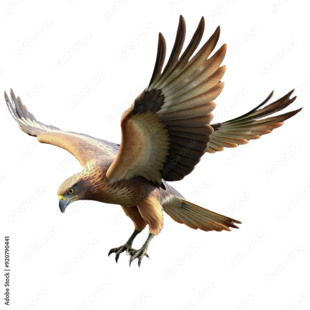 Fototapeta premium 3d american bald eagle on Isolated transparent background png. generated with AI