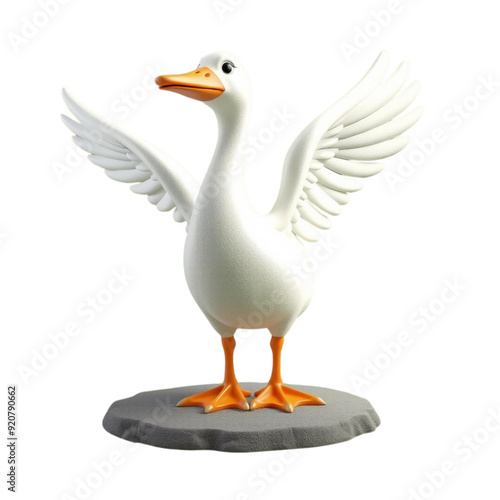 a 3d goose on Isolated transparent background png. generated with AI