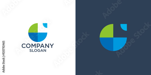 letter D abstract geometry logo vector design