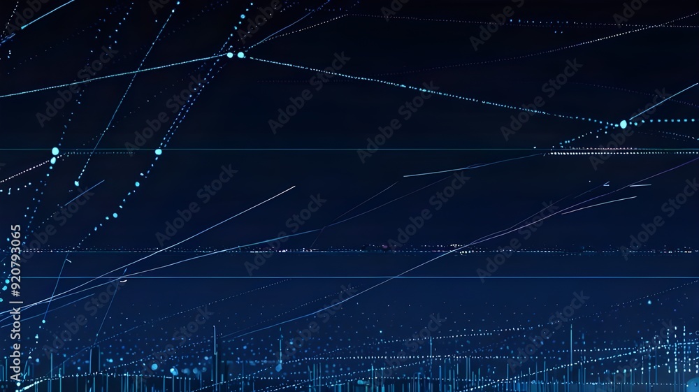 Obraz premium Dot internet connection with Bokeh and sky Blue Background generative Ai 