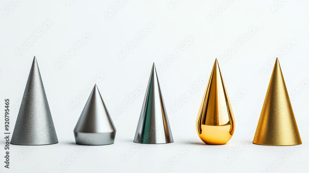 Minimalistic geometric shapes with sharp angles in a gradient of silver to gold signifying New Year Eve celebration Minimalistic geometric shapes with sharp angles in a gradient of silver to gold signifying New Year Eve celebration