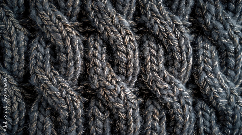 Hand knitted dark wool sweater showcasing intricate cable stitching and detailed craftsmanship. Suitable for winter wear or creative fashion statements. Hand knitted dark wool sweater showcasing intricate cable stitching and detailed craftsmanship. Suitable for winter wear or creative fashion statements.
