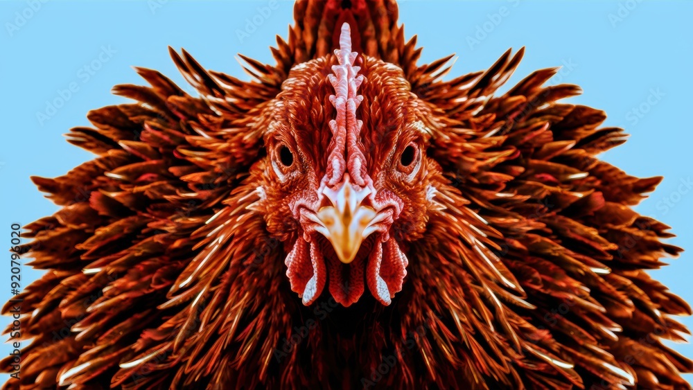 A close up of a rooster with red feathers on its head, AI A close up of a rooster with red feathers on its head, AI