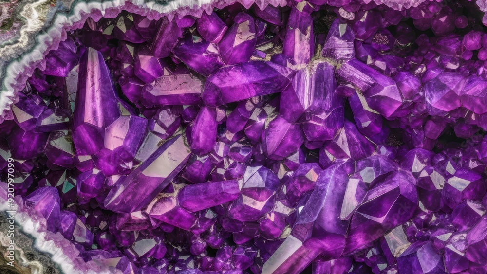 A close up of a purple crystal with many small pieces, AI A close up of a purple crystal with many small pieces, AI