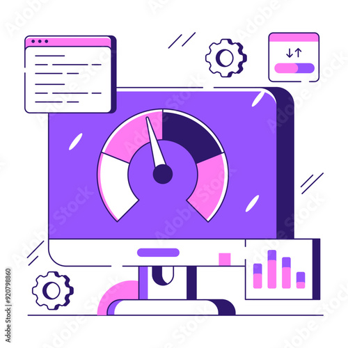 Modern design illustration of system speed optimization 

