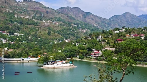 View of island on Bhimtal Lake photo