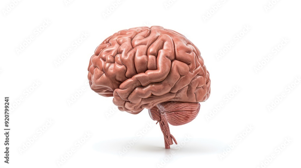 Detailed 3D Rendering of Human Brain Cerebellum and Cerebral Cortex ...